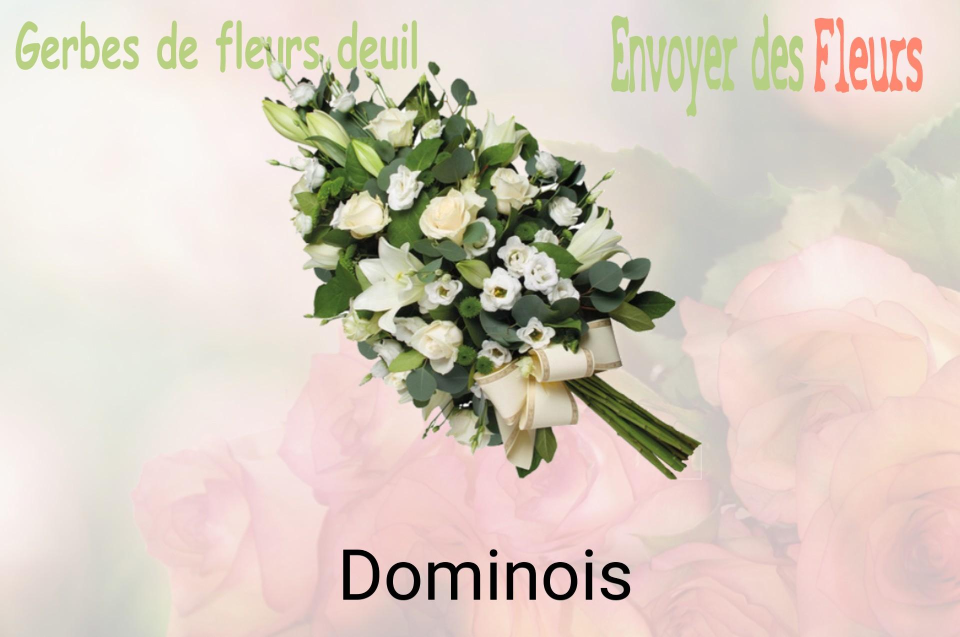 Gerbe de fleurs de deuil livrée à Dominois